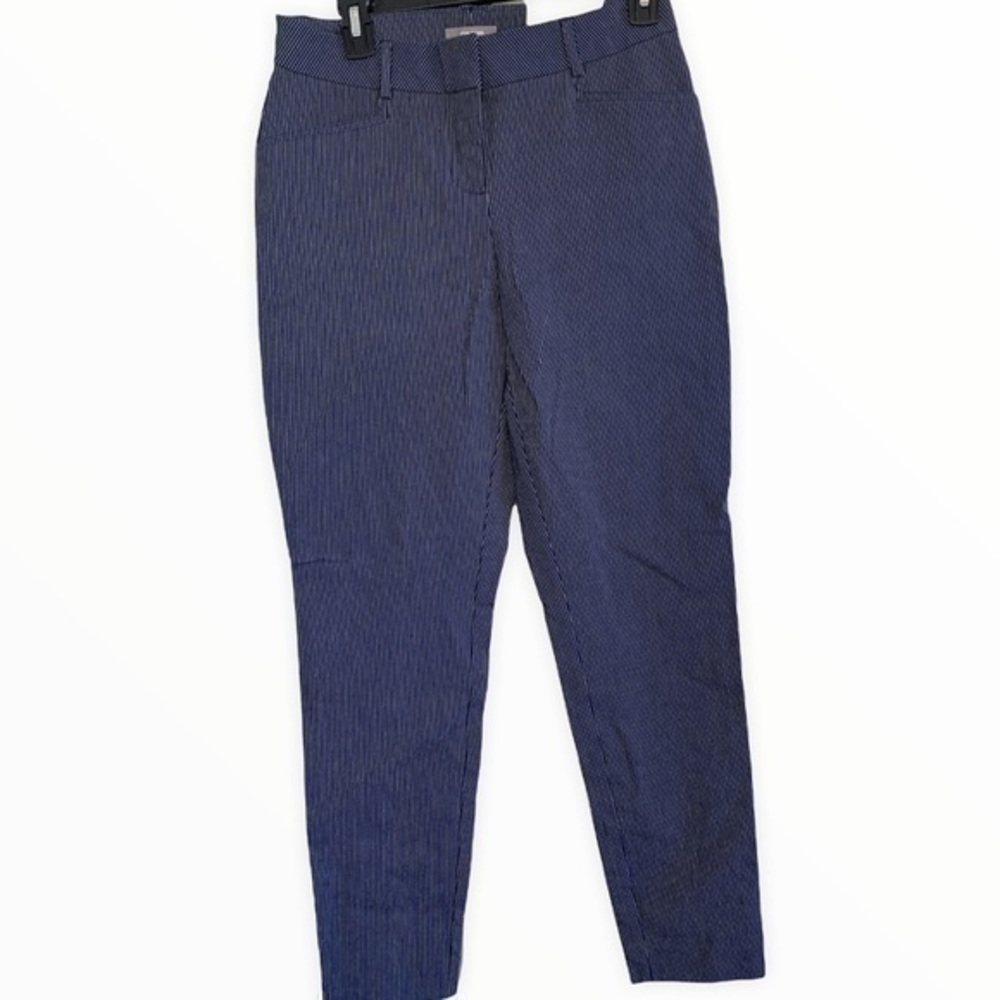 Maurice’s skinny ankle blue pinstripe pants